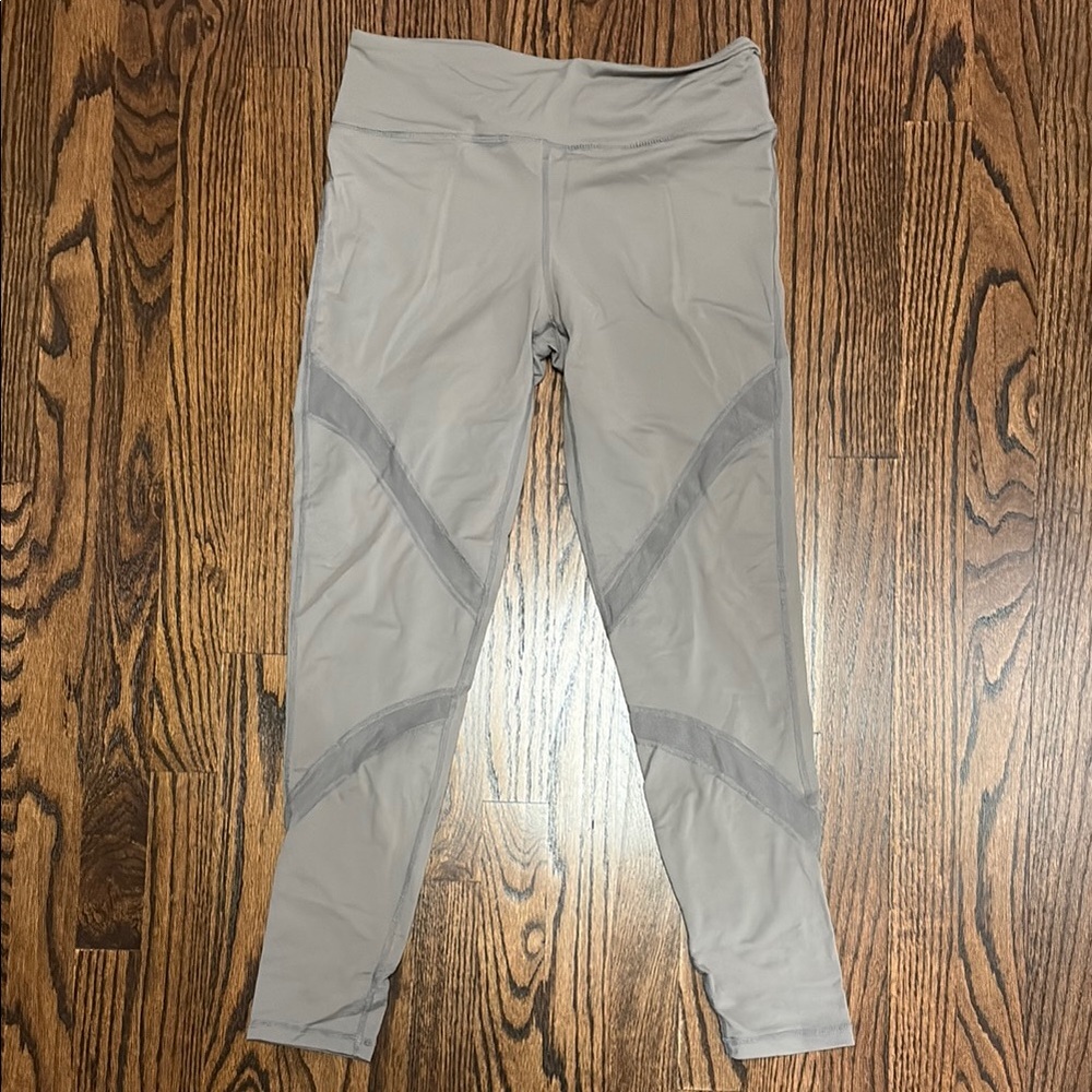 Mono B Taupe Leggings with Geometric Mesh